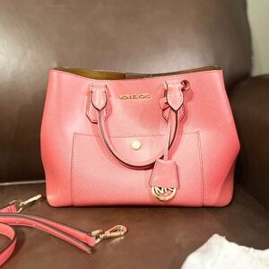 Michael Kors pink/salmon/coral Satchel